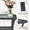 POCASSY Wicker Outdoor Side Table with Tempered Glass Top, All Weather Wicker 2-Tier End Table for Porch - 3 of 4