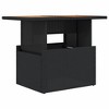 Garden Table Black PE rattan, powder-coated steel, solid acacia wood - 2 of 4