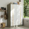 FUFU&GAGA Contemporary Sliding - door Closet: Aesthetic & Functional Storage Solution for Your Bedroom Modern Wardrobe with Adjustable Interior - 2 of 4