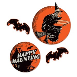 Beistle Vintage Halloween Cutouts, 11.75"-18.25", (4/Pkg) Multicolored - 1 of 4