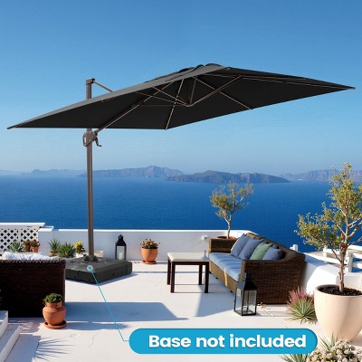Crestlive Products 10FT UV30+ Patio Umbrella  Square with 360°Rotation 6 Heights Adjustable Aluminum Pole Offset Cantilever Outdoor Umbrella
