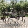 vidaXL Patio Dining Set Outdoor Dining Set Garden Table and Chair Set Black - 63" Table Length 4 - 2 of 4