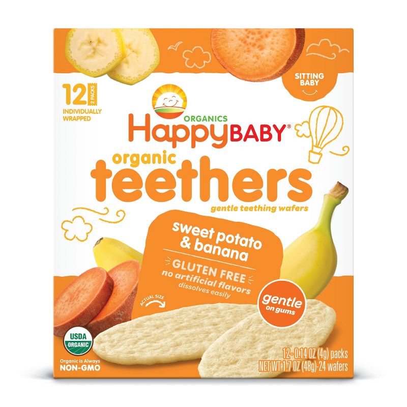 HappyBaby Sweet Potato &#38; Banana Organic Teethers - 12ct/1.7oz, 1 of 8