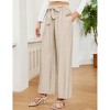 BLUEMING Womens Wide Leg Pants Belted High Waist Palazzo Pants Work Business Casual Flowy Trousers with Pockets - 3 of 4