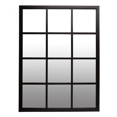 23 X30 Classic Black Windowpane Decorative Wall Mirror Patton Decor Target - Black Decorative Wall Mirror