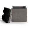 CAVINAS Linen Storage Ottoman Bench,Upholstered Ottoman with Flip Over Serving Tray for Living Room,Bedroom - 2 of 4