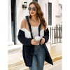 Coolmee Hooded Cardigan for Women Oversized Sweatshirt Fuzzy Fleece Blanket Hoodie Jacket with Front Button Down - 2 of 4