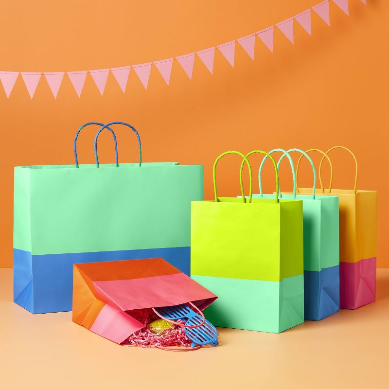 4pk Colorblock Small Gift Bags - Spritz&#8482;, 3 of 5