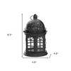 HomeRoots Set of Two Black Metal Celestial Tabletop Lantern Candle Holders - 3 of 4