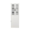 INFURNIC Decorative Bookshelf 4 Tier 70.87" H Display Storage Cabinet with Glass Doors and Pull-Out Shelves, White, 23.62"*11.81"*70.87" - 2 of 4