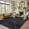 World Rug Gallery Minimal Stripe Geometric Shag Rug – Anthracite Dark Gray – Medium Pile – Cozy & Modern - 2 of 4