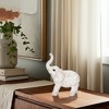 Sagebrook Home Polyresin Elephant Sculpture - Contemporary Rustic White Elephant Statue Home Office Decor - 2 of 4