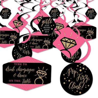 Big Dot of Happiness Girls Night Out - Bachelorette Party Hanging Decor - Party Decoration Swirls - Set of 40