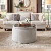 Large Round Storage Ottoman Coffee Table, Upholstered Chenille Footrest Ottoman Storage with Removable Top for Living Room, Bedroom - 2 of 4