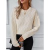 WhizMax Womens Oversized Sweaters Crewneck Long Sleeve Casual Loose Pullover Sweater Cable Knit Vintage Tops - 4 of 4