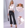 INSPIRE CHIC Women's Mesh Mock Neck Sheer See Through Floral Lace Blouse - 2 of 4