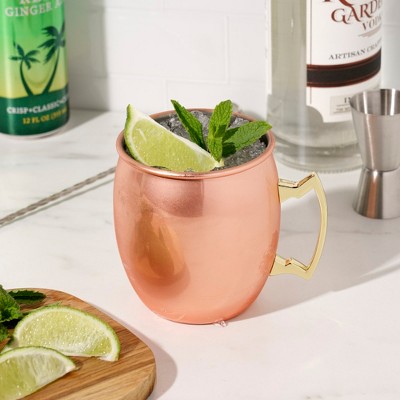 True Moscow Mule 16 oz Copper Plated Mug with Zinc Alloy Handle