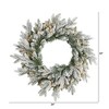 Nearly Natural 24-in Flocked Artificial Christmas Wreath with 50 LED Lights - 2 of 4
