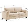 NicBex 79 Inch Modern Linen Upholstered 3-seat Sofa with USB Charger for Living Room,Apartment,Office - 3 of 4