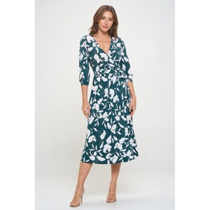 WEST K Womens Hadley Three Quarter Sleeve Full Wrap Dress - 1 of 4