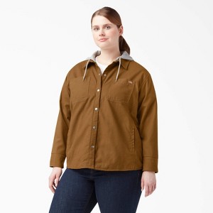 Dickies Women’s Plus Duck Hooded Shirt Jacket - 1 of 3