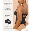 SHAPELLX Women's Shapewear Bodysuit Tummy Control Body Shaper Lace Sculpting Snatched Waist Body Suit V Neck Thong Bodysuit—Black 38 - 3 of 3
