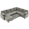 Whisen 109.9" Sectional Sofa Versatile Sofa Bed Sofa Sleeper U-shaped Sofa with Ample Storage Space - 3 of 4
