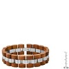 Steeltime Men's stainless steel and wood thick link bracelet - 3 of 4