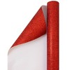 JAM PAPER Red Glitter Gift Wrapping Paper Roll - 1 pack of 25 Sq. Ft.