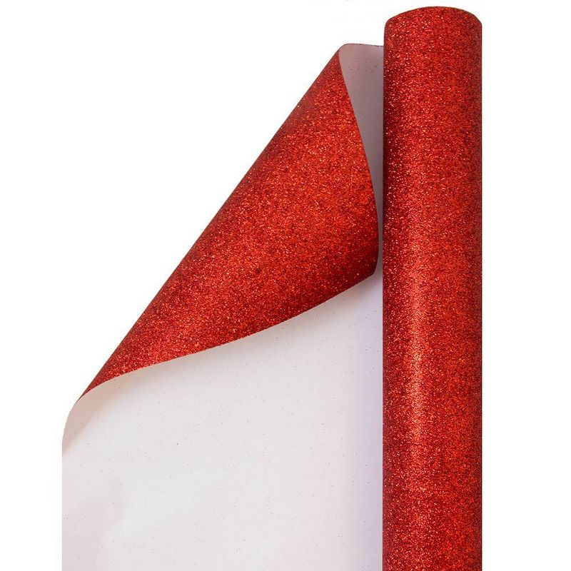 JAM PAPER Red Glitter Gift Wrapping Paper Roll - 1 pack of 25 Sq. Ft., 4 of 6