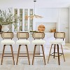 Bekrvio 26"/29" Mid-Century Modern Swivel Bar Stools Set of 1/2/3/4- Faux Leather Upholstered with Back and Bent Wood Legs,Ideal for Kitchen Island - 2 of 4