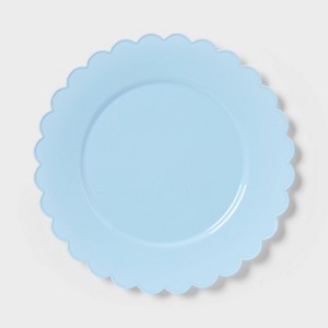 8ct Light Blue Scallop Dinner Plastic Plates - Spritz™
