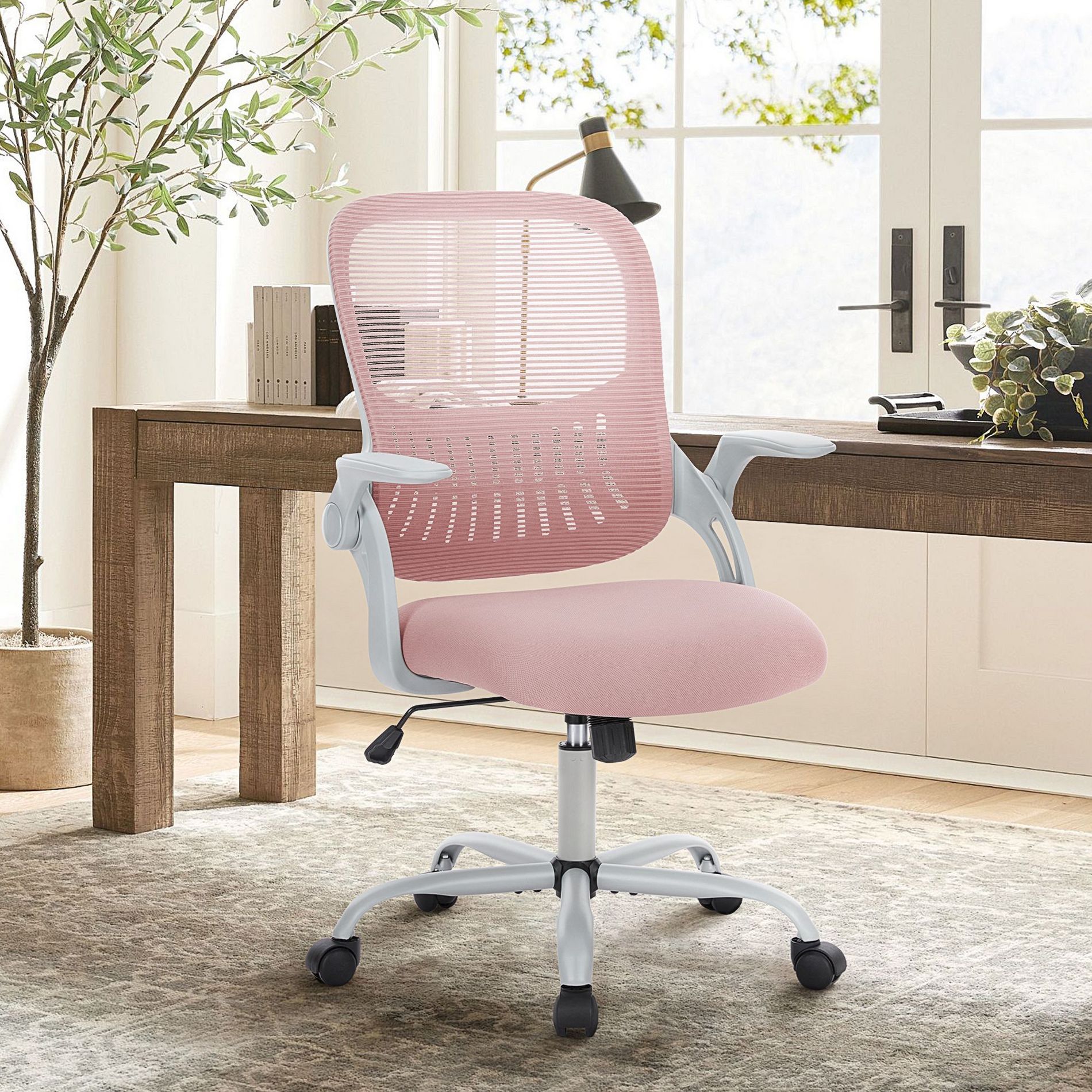 JIONJOY Ergonomic Mesh Task Office Chair, Breathable Swivel Desk Chair with Flip-Up Armrests for Home Office