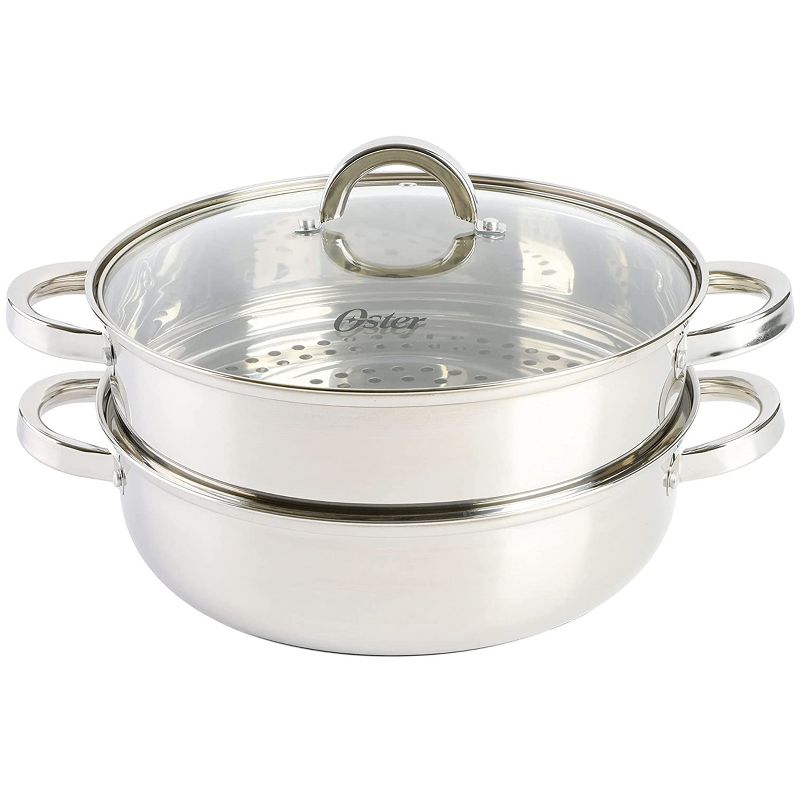 Oster Sangerfield 3 Piece 11 Inch Stainless Steel Everyday Pan with Steamer and Lid, 1 of 9