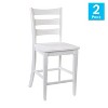 Taylor & Logan 2pk Laurel Counter Height Barstools White Wash: Ladderback, Wood Frame, 225lb Capacity - 4 of 4