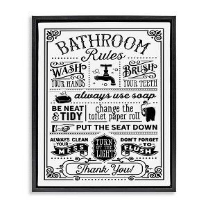 Stupell Industries Vintage Style Bathroom Rules Diagram List Border, 25" x 31" - 1 of 4