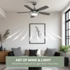 Siljoy 42-in Gray Ceiling Fan with Gray and Oak Color Blades Ceiling Fan With Light - Remote Included - 3 of 4