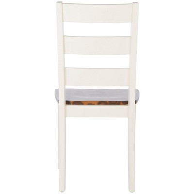 Silio White and Natural Ladder Back Dining Chairs, Set of 2