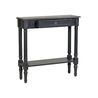 Marisol Black Solid Wood Console Table with Storage