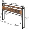 Queen Size Headboard, Headboard with 2 Outlets and 4 USB Ports, Adjustable Height, Storage Rack, Easy Assembly, Rustic Brown and Black - 3 of 4