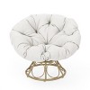 35"W Patio Accent Chair Swivel Chair Wicker Lounge Chair with Cushion, Bowl-shaped Design and Rattan Frame, for Balcony Garden-Christopher Knight Home - 4 of 4