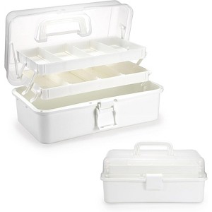 3-Layer Plastic Storage Box with Adjustable Dividers and Handle - 1 of 4