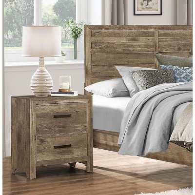 NicBex Nightstand with 2 Drawers,1pc Side Table with Metal Pulls and Wood Legs,Bedside Table for Bedroom,Living Room