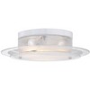 Possini Euro Design Modern Ceiling Light Flush Mount Fixture 15 3/4" Wide Gleaming White 3-Light 2-Tier Clear Frosted Glass for Bedroom Kitchen House - 3 of 4