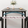 Dining Table Set for 2, Kitchen Table with 2 Upholstered Chairs, Wood Square Dining Table and Chairs Set for Small Space, Apartment, Dinner - 4 of 4