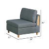 Royal Hampton 37 Inch Modular Armless Sofa Chair, Gray Dorris Upholstery, Wood - 4 of 4