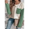 Women's Colorblock Cable Patched Pocket Sweater - Shop Lala Loo - 3 of 4