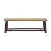 59" Farmhouse Solid Wood Rattan Bench, Dining Benche, Entryway Bench, Rustic Seating for Living Room, Bedroom-Maison Boucle - 3 of 4