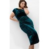 Women's Plus Size Vivi Velour Midi Dress - emerald | CITY CHIC - 3 of 4