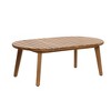 LuxenHome Outdoor Acacia Wood with Rope Sides Club Loveseat with Cushions and Coffee Table - 3 of 4